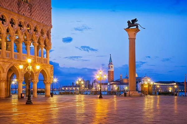 Europe, Italy, Venice. Sunset on St. Marks Square