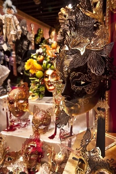 Europe, Italy, Venice, Venetian Carnival Masks are popular items in many Venice shops