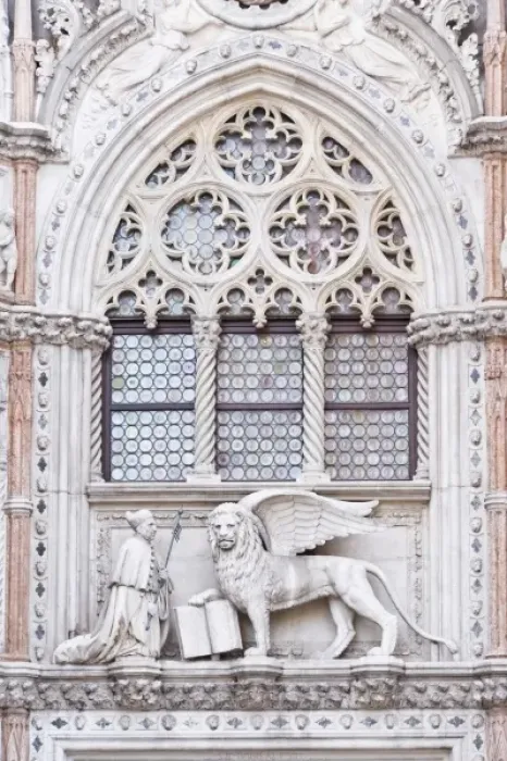 Framed Print : Europe, Italy, Venice, Winged Lion of St. Marks on Doges Palace (Palazzo Framed Print : Europe, Italy, Venice, Winged Lion of St. Marks on Doges Palace (Palazzo