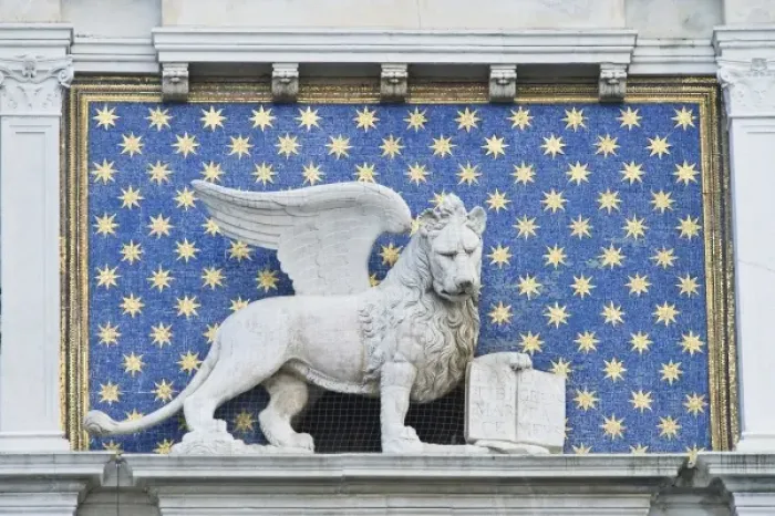 Framed Print : Europe, Italy, Venice, Winged Lion of St. Marks on St. Marks Clocktower Framed Print : Europe, Italy, Venice, Winged Lion of St. Marks on St. Marks Clocktower
