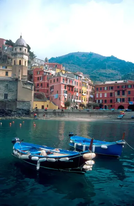 Framed Print : Europe, Italy, Vernazza. One of the Cinque Terra villages along the Ligurian Coast