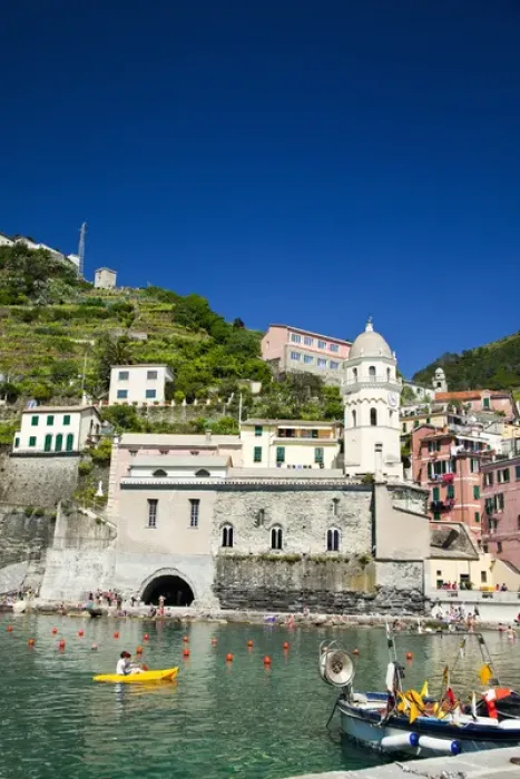 Framed Print : Europe; Italy; Vernazza; City and Church of Santa Margherita d Antiochia of Vernazza Framed Print : Europe; Italy; Vernazza; City and Church of Santa Margherita d Antiochia of Vernazza