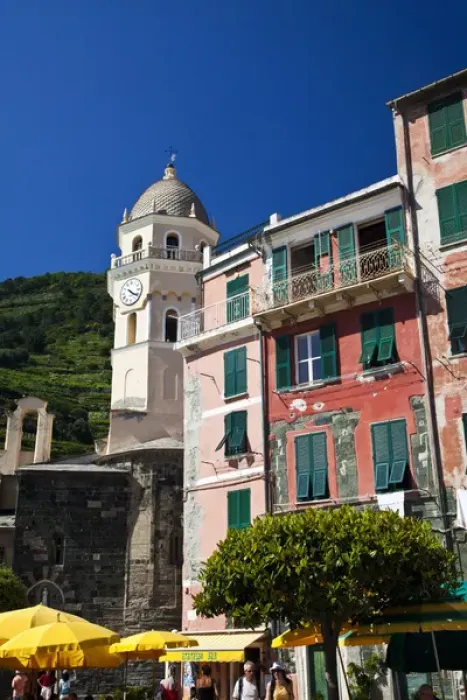 Framed Print : Europe; Italy; Vernazza; City and Church of Santa Margherita d Antiochia of Vernazza Framed Print : Europe; Italy; Vernazza; City and Church of Santa Margherita d Antiochia of Vernazza