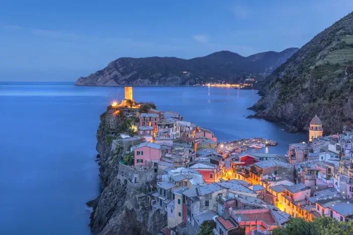 Framed Print : Europe, Italy, Vernazza. Sunset on town. Credit as: Jim Nilsen / Jaynes Gallery / DanitaDelimont Framed Print : Europe, Italy, Vernazza. Sunset on town. Credit as: Jim Nilsen / Jaynes Gallery / DanitaDelimont