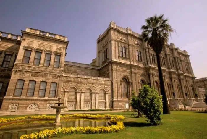 Framed Print : Europe, Middle East, Istanbul. The Bosphorus, Dolmabahce Palace