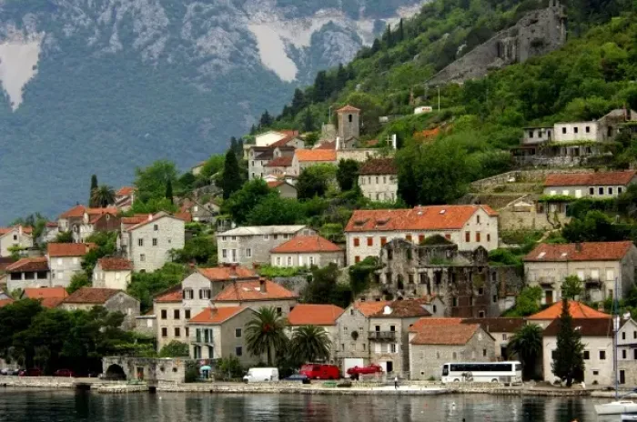 Framed Print : Europe, Montenegro, Perast. Medieval seaside town of Perast located in the Bay of Kotor Framed Print : Europe, Montenegro, Perast. Medieval seaside town of Perast located in the Bay of Kotor
