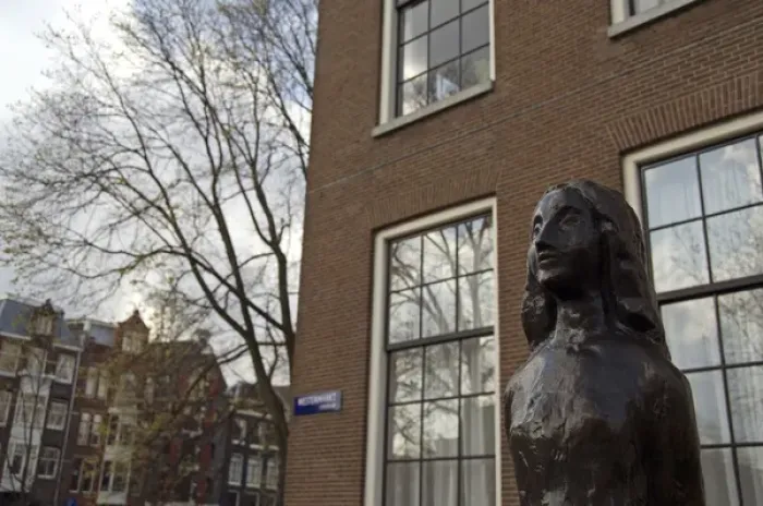 Framed Print : Europe, The Netherlands (aka Holland), Amsterdam. Anne Frank House & Museum. Statue Framed Print : Europe, The Netherlands (aka Holland), Amsterdam. Anne Frank House & Museum. Statue
