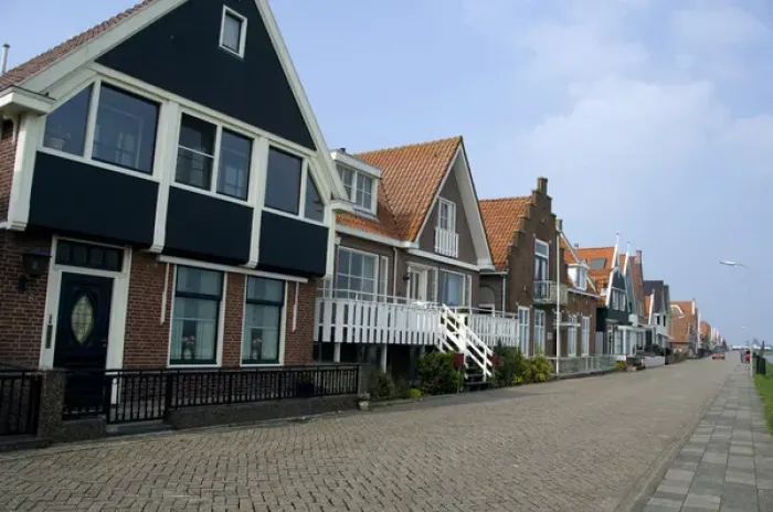 Framed Print : Europe, The Netherlands (aka Holland), Volendam. Popular picturesque fishing village