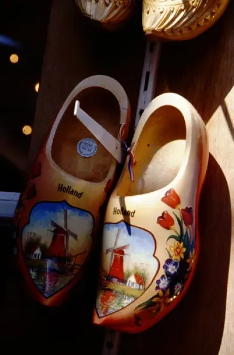 Framed Print : Europe, The Netherlands (aka Holland), Amsterdam. Traditional wooden shoes