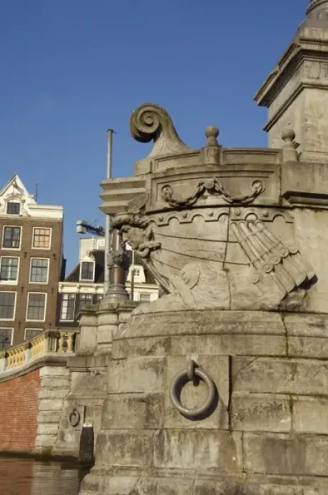 Framed Print : Europe, The Netherlands (aka Holland), Amsterdam. Canal bridge, detail
