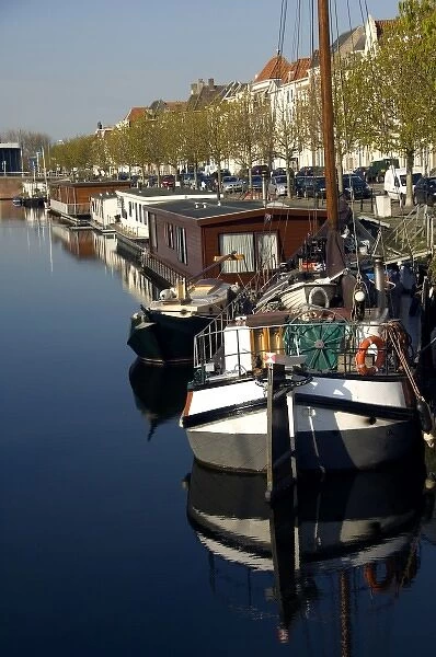 Europe, The Netherlands (aka Holland), Zeeland, Middelburg. City canal views