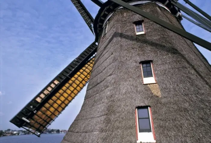 Framed Print : Europe, Netherlands, Amsterdam. A close-up of a windmill shows its thatched sides Framed Print : Europe, Netherlands, Amsterdam. A close-up of a windmill shows its thatched sides