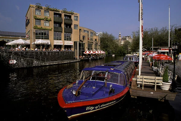 Europe, Netherlands, Amsterdam. Boat dock