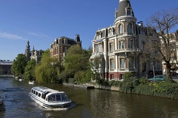 Europe, Netherlands, Holland, Amsterdam, Victorian era houses along the Singelgracht