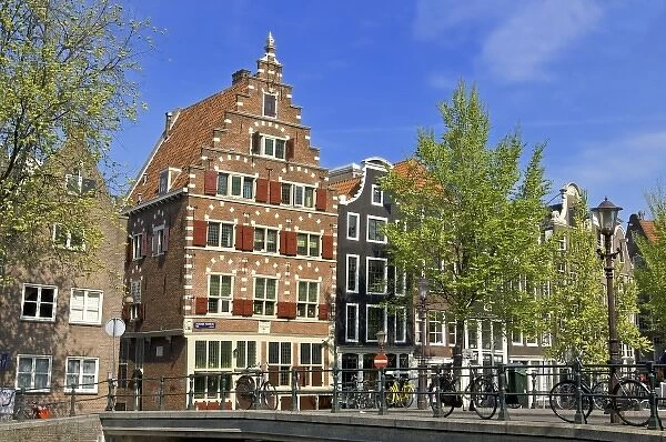 Europe, Netherlands, Holland, Amsterdam, Older home from the 1600s along the