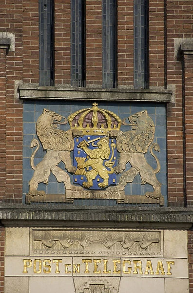 Europe, Netherlands, Limburg, Mstricht, Royal crest of Netherlands, on post office