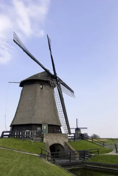 Framed Print : Europe, Netherlands, North Holland, West-Frisia, De Schermer Museum Molen, windmill