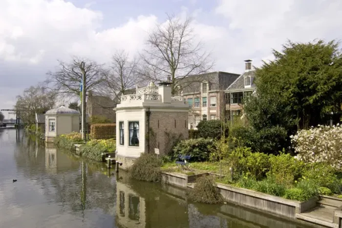 Framed Print : Europe, Netherlands, North Holland, Edam, Homes along canal Framed Print : Europe, Netherlands, North Holland, Edam, Homes along canal
