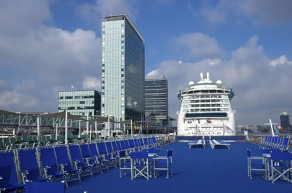 Europe, Netherlands, North Holland, Amsterdam, upper deck of River Concerto riverboat