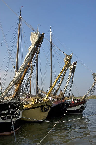 Europe, Netherlands, Overijssel, Kampen, old herring fishing fleet