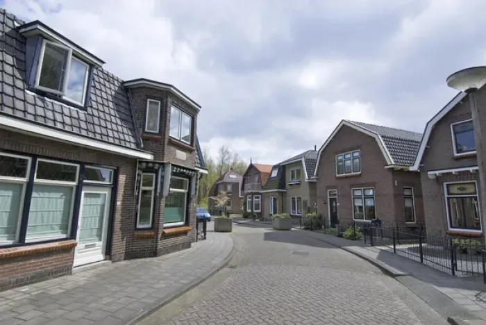 Framed Print : Europe, Netherlands, South Holland, Krimpen, Typical new dutch home construction