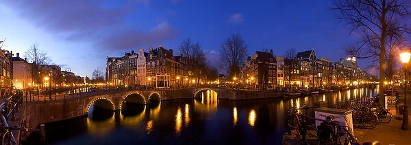 Europe; Netherlands; South Holland; Amsterdam; Keizergracht canal; Leidsegracht canal
