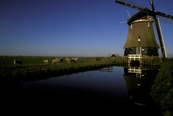 Framed Print : Europe, Netherlands, Volendam. Windmill