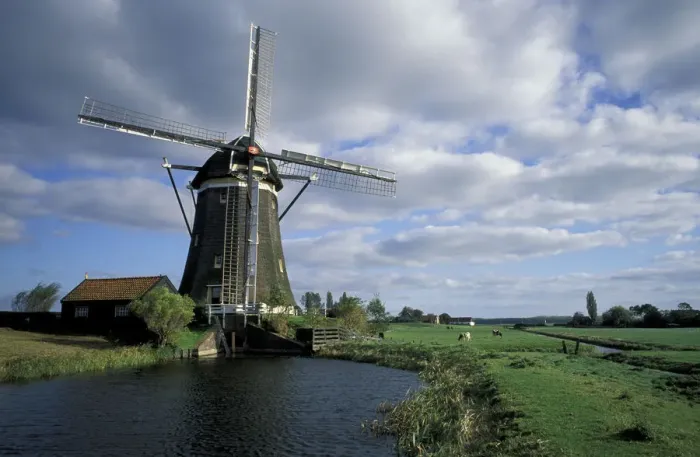 Framed Print : Europe, Netherlands Windmill Framed Print : Europe, Netherlands Windmill
