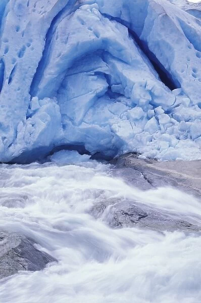 Europe, Norway, Jostedalsbreen National Park. Shattered blue ice in Nigardsbreen Glacier