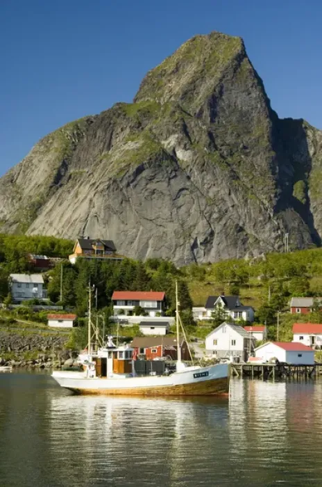 Framed Print : Europe, Norway, Lofoten. Fishing boat in Reine harbour Framed Print : Europe, Norway, Lofoten. Fishing boat in Reine harbour