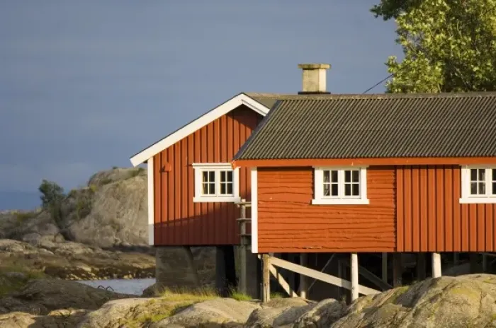 Framed Print : Europe, Norway, Lofoten, Svolvaer. Rorbus (a traditional fishermans hut) on Svinya in Svolvaer Framed Print : Europe, Norway, Lofoten, Svolvaer. Rorbus (a traditional fishermans hut) on Svinya in Svolvaer