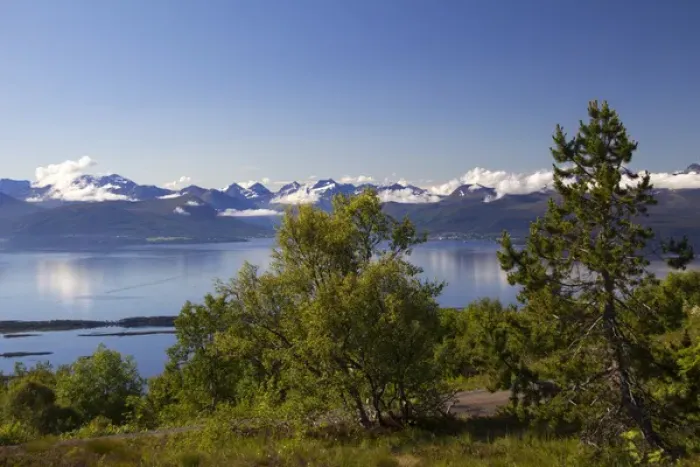 Framed Print : Europe, Norway, Molde. The Molde Panorama view from Varden overlook