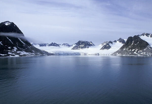 Europe, Norway, Svalbard. Magdalena Fjord and glacier