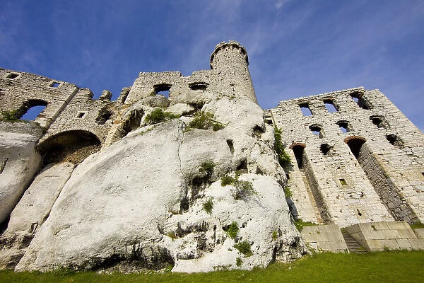 Europe, Poland. Close-up of Ogrodzieniec Castle