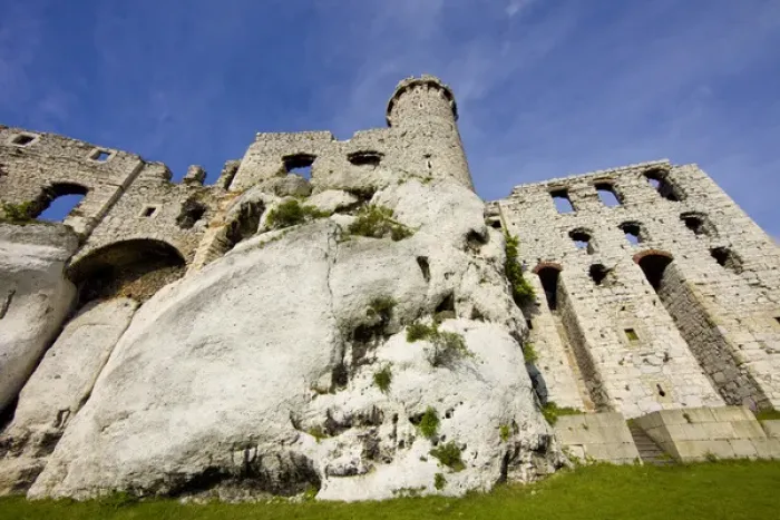 Framed Print : Europe, Poland. Close-up of Ogrodzieniec Castle