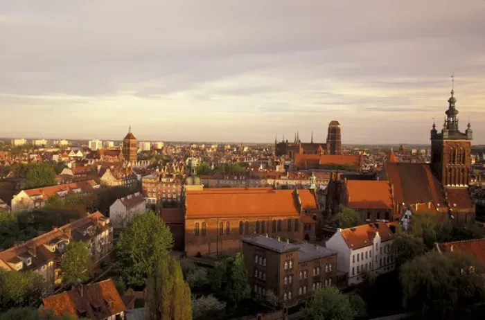 Framed Print : EUROPE, Poland, Pomerania, Gdansk View of Main town from Havelius Hotel Framed Print : EUROPE, Poland, Pomerania, Gdansk View of Main town from Havelius Hotel
