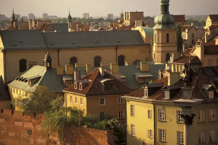 Framed Print : EUROPE, Poland, Warsaw Aerial view from St. Annes Church