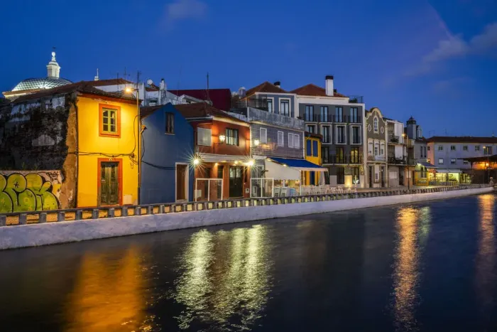 Framed Print : Europe, Portugal, Aveiro. Sunset on buildings and canal Framed Print : Europe, Portugal, Aveiro. Sunset on buildings and canal