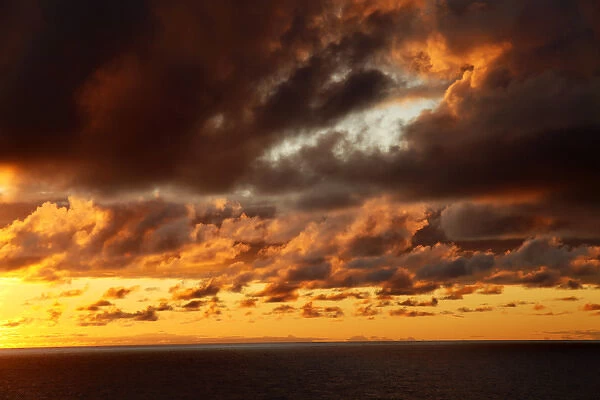 Europe, Portugal, Azores. Sunrise over the Azores