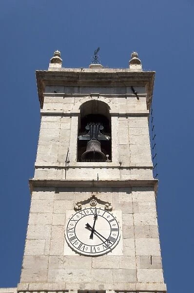 Europe, Portugal. Historic town of Sintra. Clock & bell tower