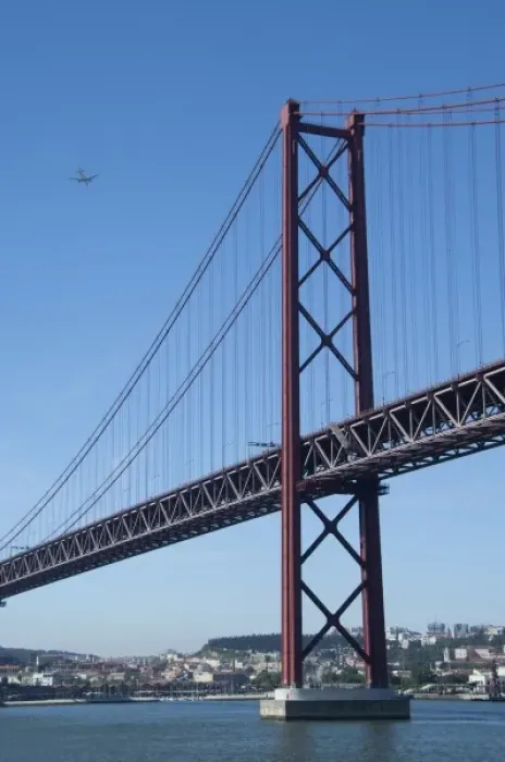 Framed Print : Europe, Portugal, Lisbon (aka Lisboa). Ponte 25 do Abril bridge over the Tejo River