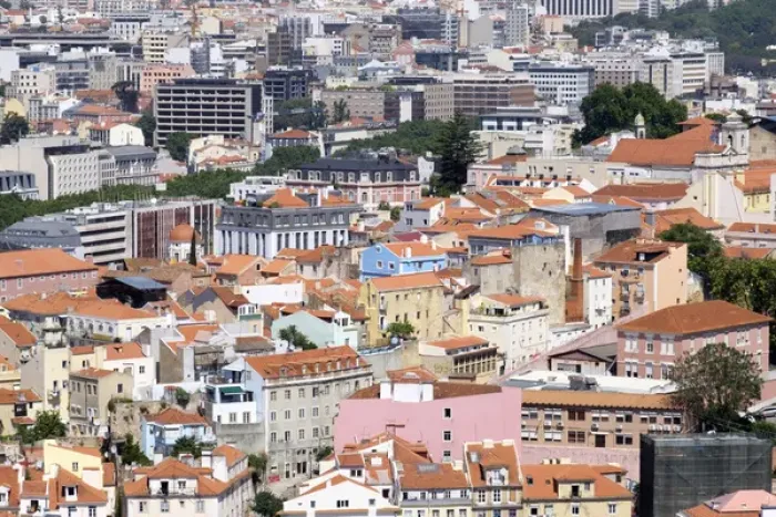 Framed Print : Europe, Portugal, Lisbon. Street scenes as seen from the walls of the Sao Jorge Castle Framed Print : Europe, Portugal, Lisbon. Street scenes as seen from the walls of the Sao Jorge Castle