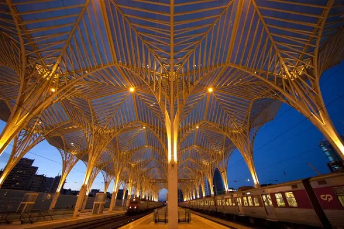 Framed Print : Europe, Portugal, Lisbon. View of modern architecture at Oriente Station. Credit as Framed Print : Europe, Portugal, Lisbon. View of modern architecture at Oriente Station. Credit as
