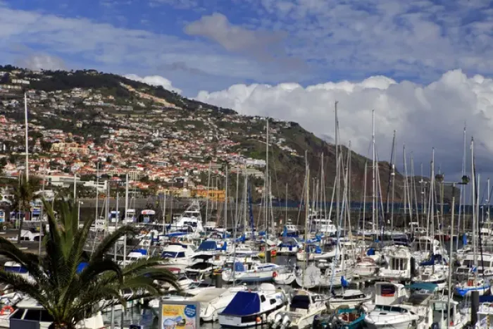 Framed Print : Europe, Portugal, Madeira. Boats in the harbor at Funchal, Madeira Framed Print : Europe, Portugal, Madeira. Boats in the harbor at Funchal, Madeira