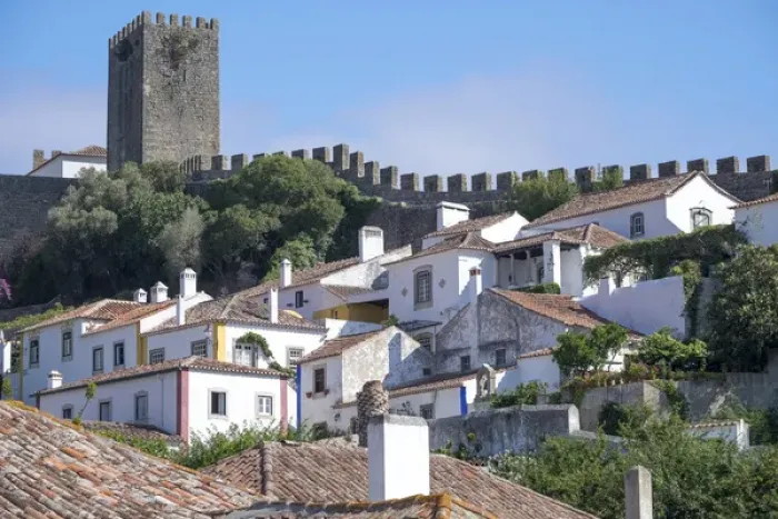 Framed Print : Europe, Portugal, Obidos. Ancient city wall, medieval structure encircles historic Obidos Framed Print : Europe, Portugal, Obidos. Ancient city wall, medieval structure encircles historic Obidos