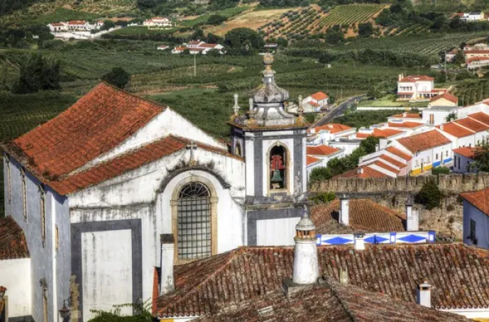 Framed Print : Europe; Portugal; Obidos; Street just outside of the Old Walls of Town Framed Print : Europe; Portugal; Obidos; Street just outside of the Old Walls of Town
