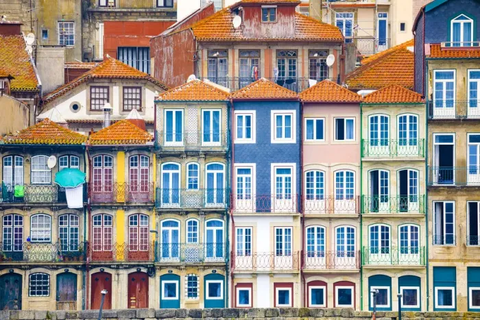 Framed Print : Europe, Portugal, Porto. Colorful building facades next to Douro River. Credit as Framed Print : Europe, Portugal, Porto. Colorful building facades next to Douro River. Credit as