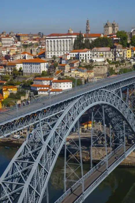 Framed Print : Europe, Portugal, Porto. Dom Luis I Bridge and view of city
