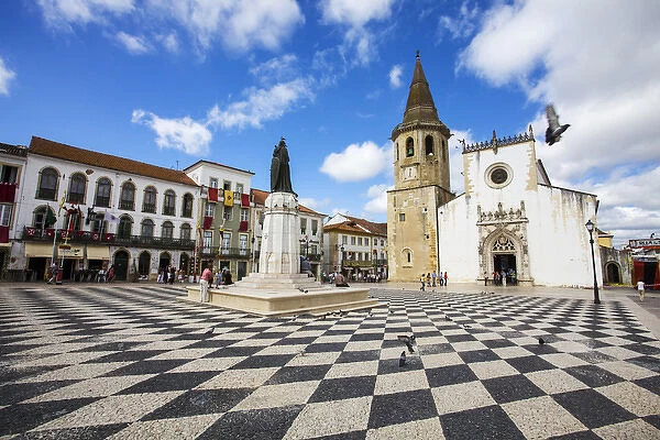 Europe; Portugal; Tomar; Main Square of Tomar during festival the Festa dos Tabuleiros