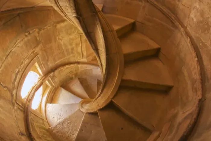 Framed Print : Europe; Portugal; Tomar; Spiral Stone Staircase in Convento de Cristo Framed Print : Europe; Portugal; Tomar; Spiral Stone Staircase in Convento de Cristo
